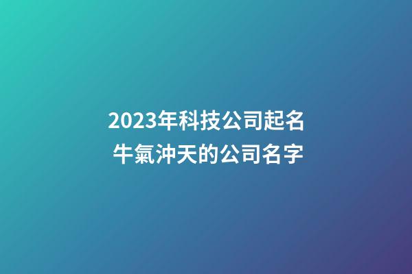 2023年科技公司起名 牛氣沖天的公司名字